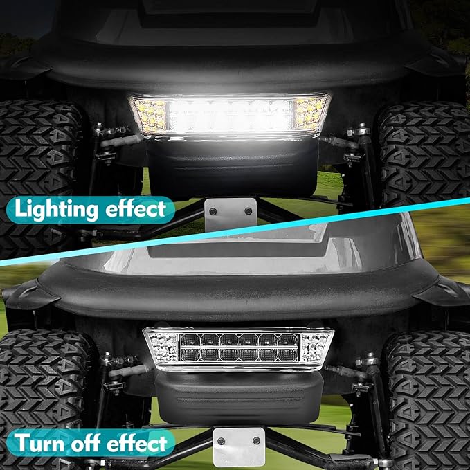 Golf Cart LED Head Light with Bumper Replacement for Club Car Precedent 2004-UP Electric Golf Carts Front Replace Head Light 12V