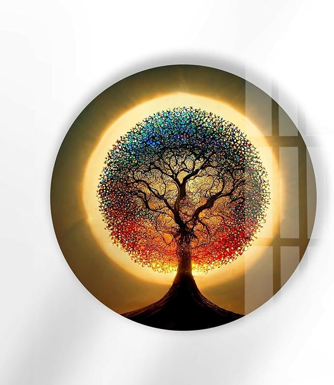 My Photostation.com 31.5'' Diameter Life of Tree Round Glass Wall Art Tempered - Image 2