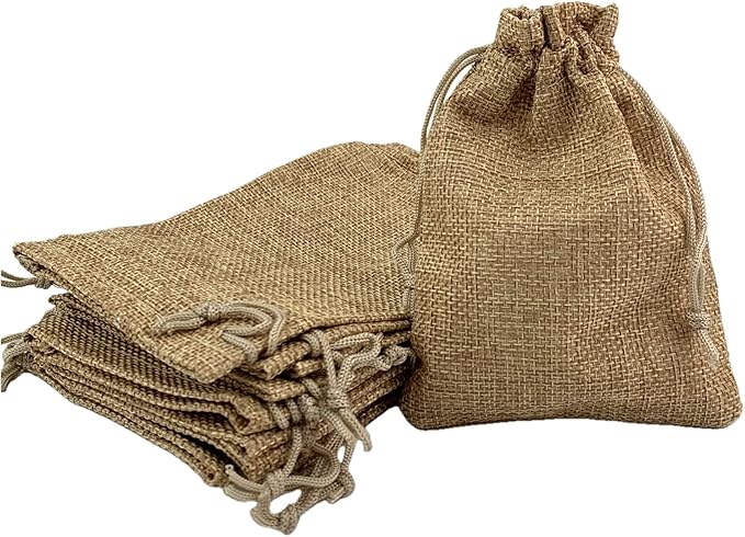 Palmhomee Pack of 25 Burlap Gift Bags - Image 2