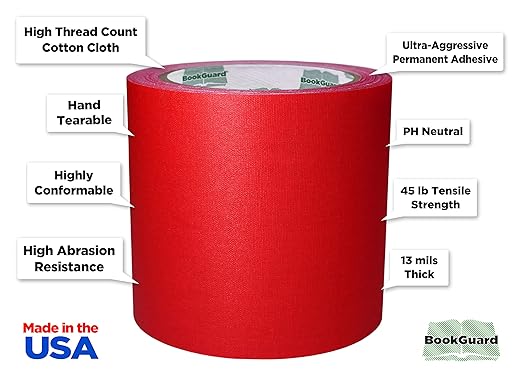 BookGuard 4 inch Premium Bookbinding Repair Cloth Tape, 15 Yard Roll - Image 2