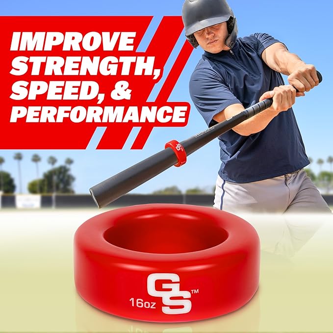 GoSports Baseball and Softball Bat Weight – 16 oz Bat Donut for Youth and Adult, Baseball & Softball Bat Accessories