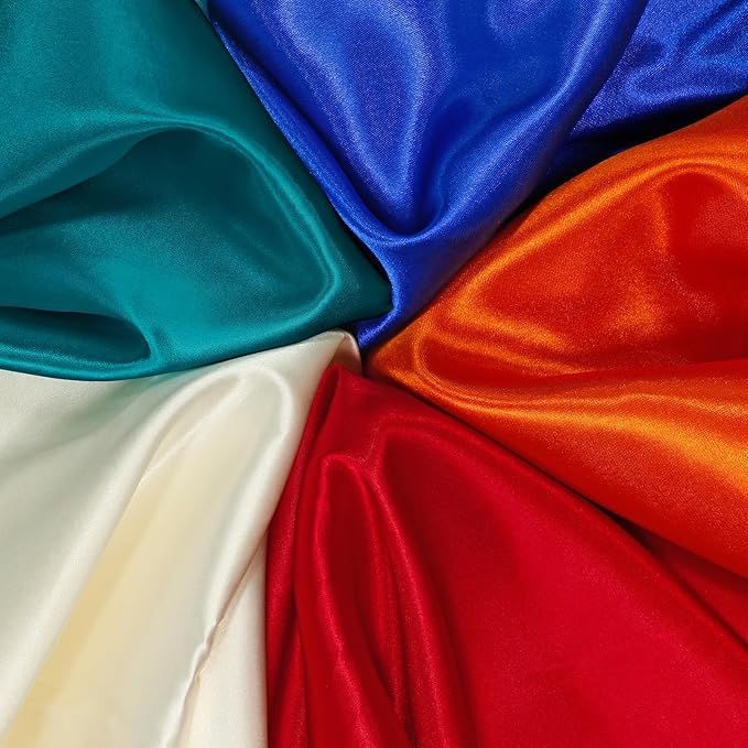 RUDONG M Teal Satin Fabric by The Yard, 1 Yard x 60 Inch Wide Silky Charmeuse - Image 6