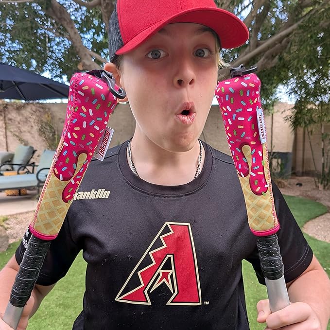 Handle Cover - Baseball Bat Cover Sleeve Protects Vehicle & Bat Grip - Batting Gloves & Helmet Companion with Zippered Hook - Softball Accessory
