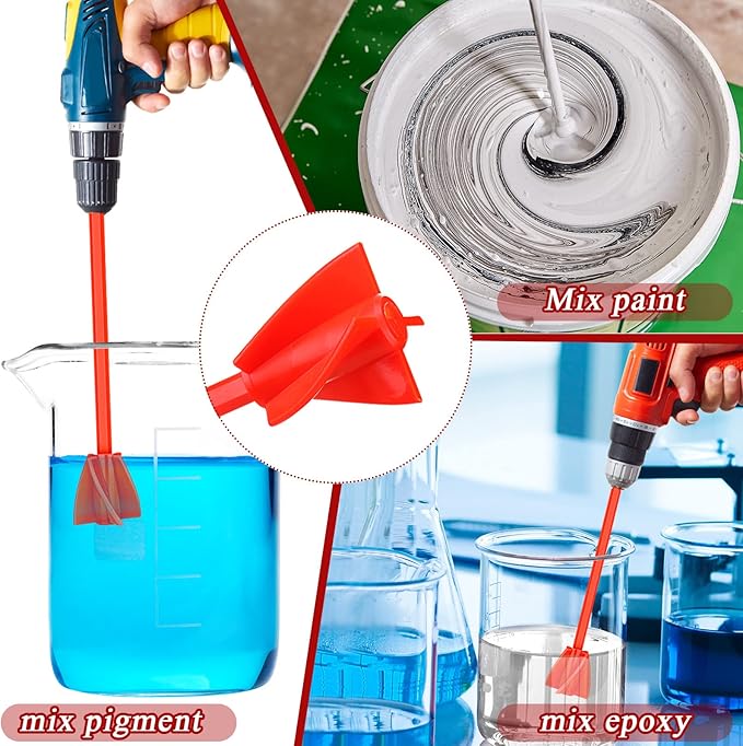 12 Pieces Paint Mixer Drill Attachment, Helix Paint Mixer Resin Drill Mixer - Image 4