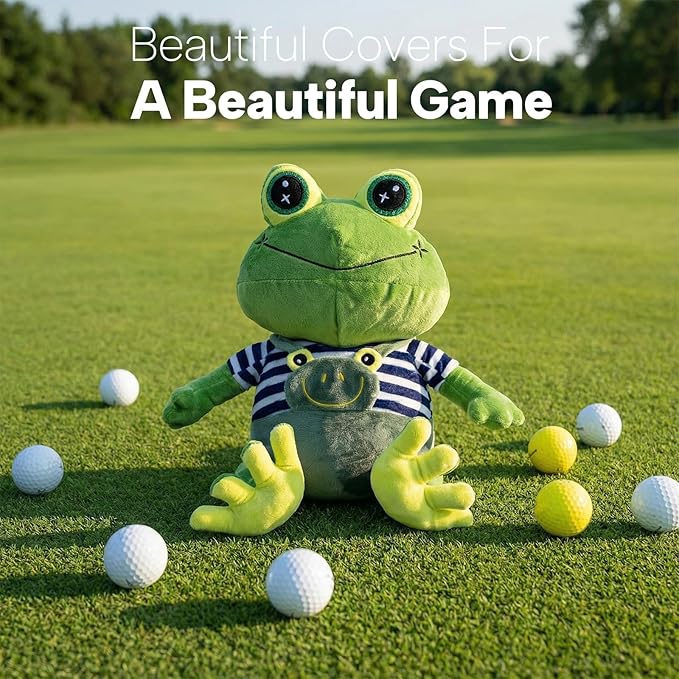 Animal Style Golf Driver Headcover, Green Frog Golf Club Head Covers for 1 Wood 460cc, 450cc fits for All Brand Gifts for Golfer