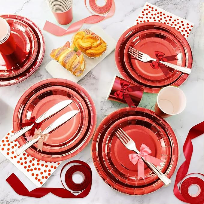 1-1/2 Inch Red Satin Ribbons for Crafts, 6 Rolls Single-Faced Red Assorted - Image 5
