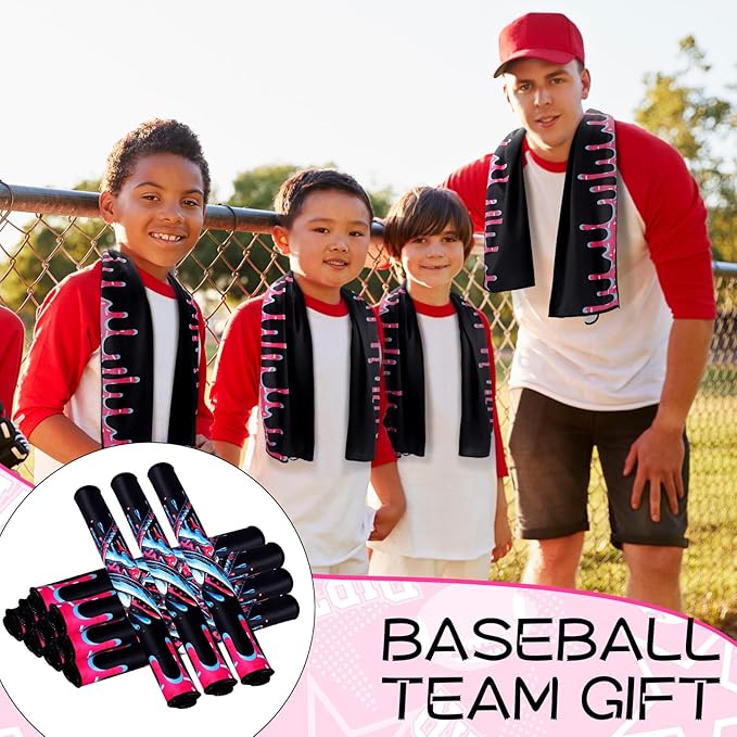 Lounsweer Ice Cream Pattern Drip Baseball Beach Towel 40"x12" Swim Pool Towel Cooling Baseball Softball Team Gift Youth Gift for Hot Weather Workout Gym Sport Party Favors(30 Pcs)