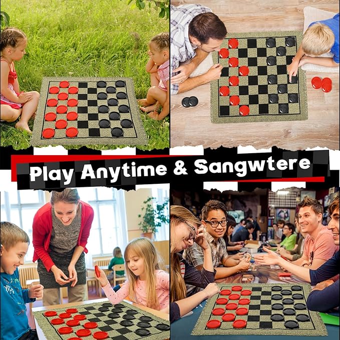 Giant Checkers Game Set - Image 3