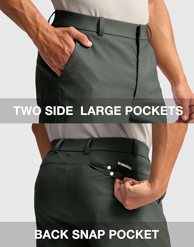 G Gradual Men's Golf Dress Shorts 5"/ 7"/ 9" Stretch Casual Work Flat Front Shorts for Men with 3 Pockets Quick Dry