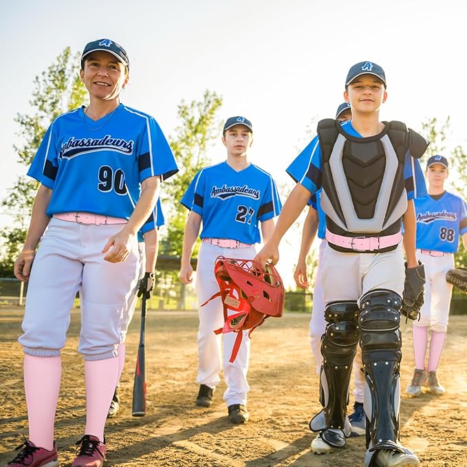 Haysandy Baseball or Softball Sock and Belt Combo Set 3 Football Baseball Socks with Softball Belt for Youth Boys Kids