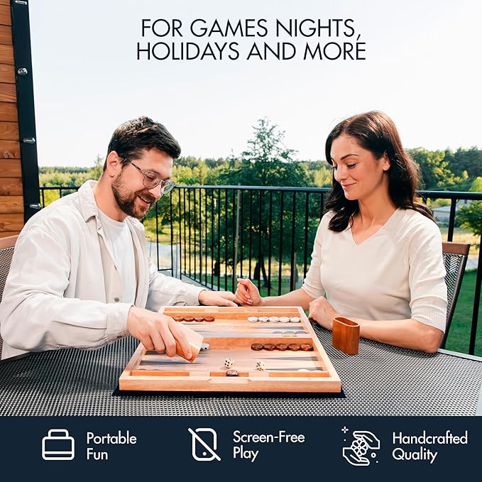 17 Inch Chess Checkers Backgammon Set - Image 6
