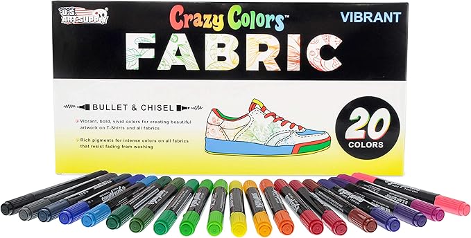 U.S. Art Supply Super Markers 20 Unique Colors Dual Tip Fabric & T-Shirt Marker - Image 5