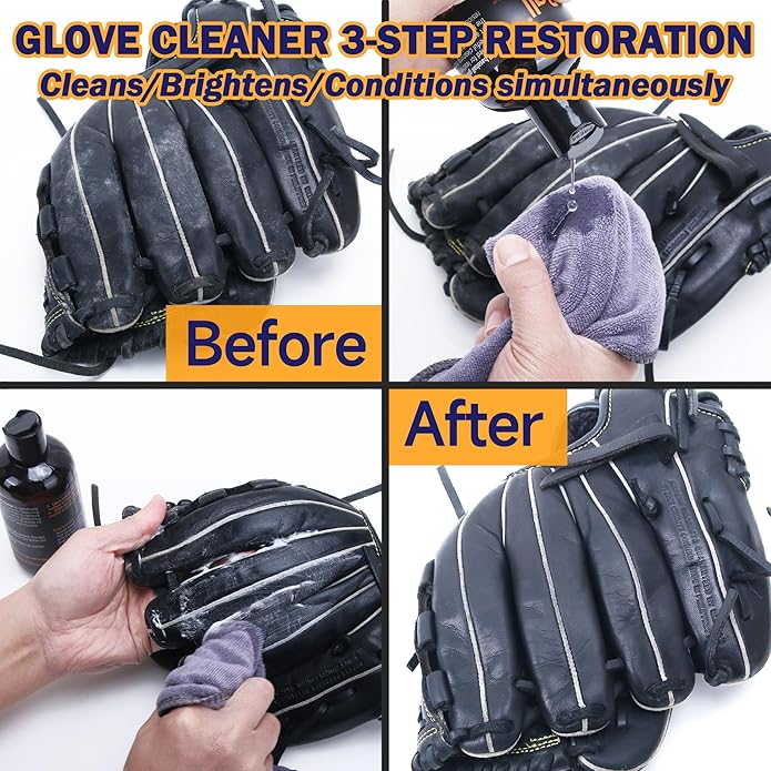 AliBall Ultimate Baseball Mitt Maintenance Kit | 8-Piece Cleaner, Oil, Brushes & Towels Combo