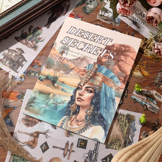 Egypt Travel Scrapbook Stickers 20 Sheets 240 Pre-Cut Washi Stickers PET - Image 2