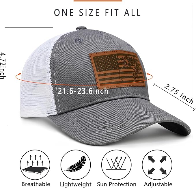Fishing Hat Fishing Gifts for Men Bass Fish Flag Gear Accessories Stuff Trucker Hat Snapback Baseball Cap
