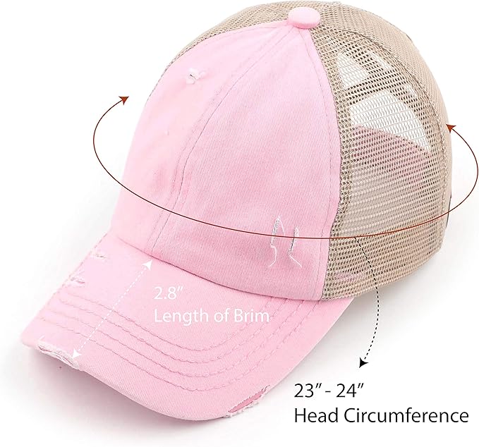C.C Ponycap Messy High Bun Ponytail Adjustable Glitter Mesh Trucker Baseball Cap