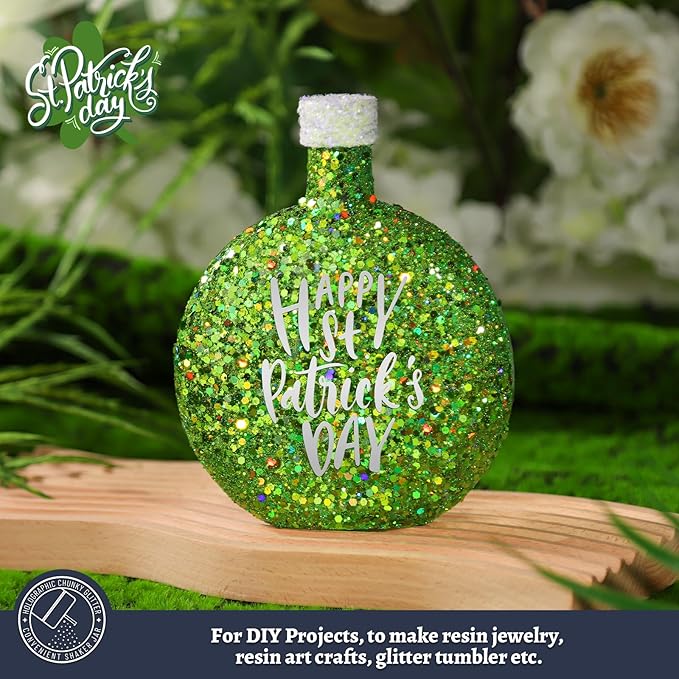 LEOBRO Green Glitter, 160g/5.64oz Light Green Chunky Glitter - Image 4