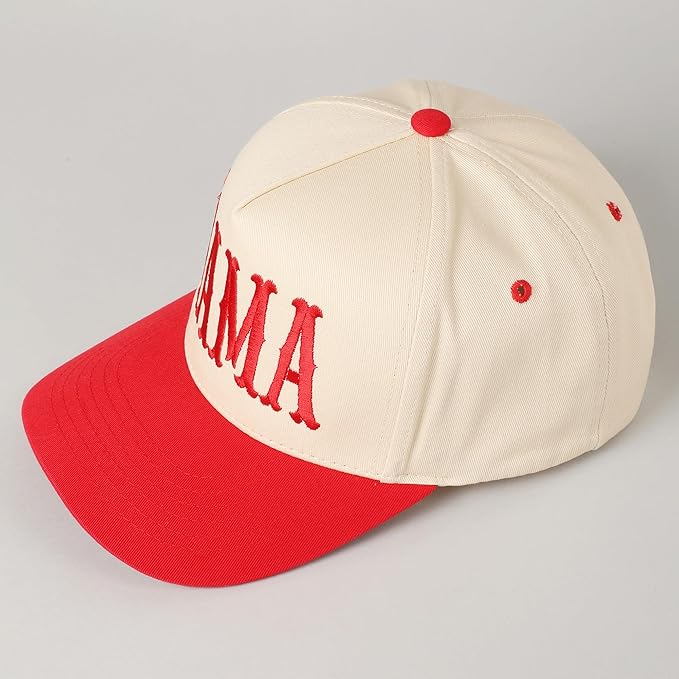 MIRMARU Two-Tone Vintage Canvas Trucker Hats for Men & Women, Adjustable Size Baseball Caps with Trendy Embroidered Design