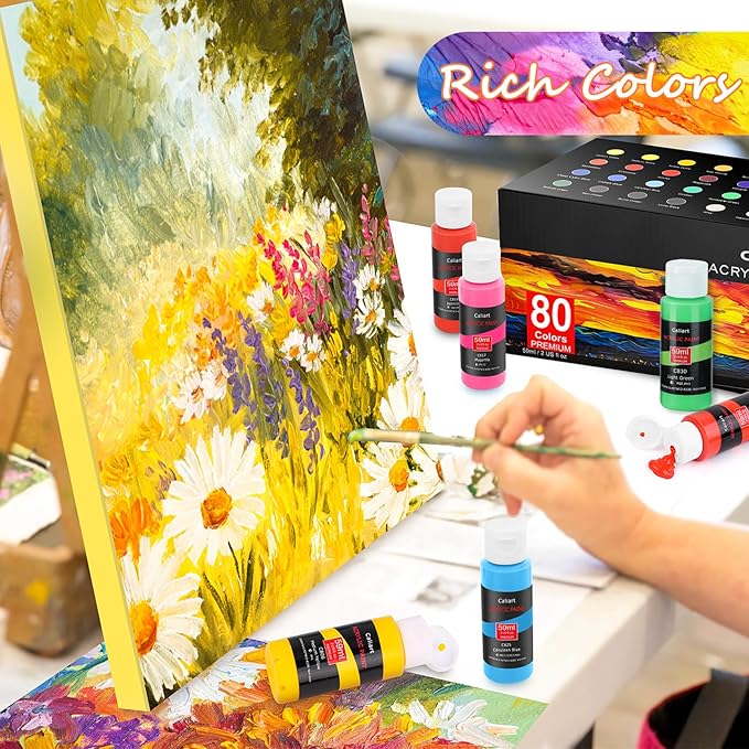 Caliart Acrylic Paint Set, 80 Colors - Image 2