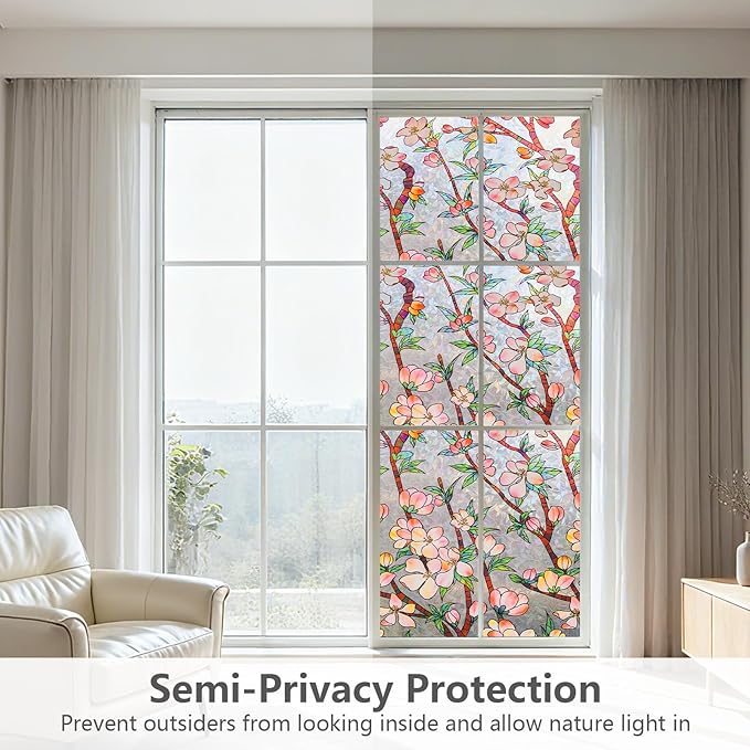 NINETREX Window Privacy Film, 3D Stained Glass Window Film, Rainbow Static - Image 4