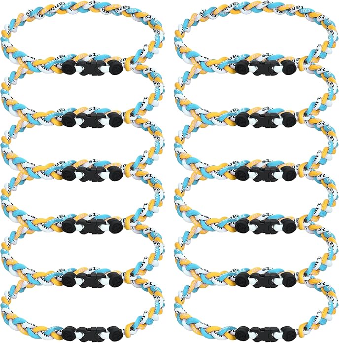 12Pack Baseball Necklaces for Boys, 18inches Braided Rope Tornado Titanium Sports Necklaces, Ideal for Baseball Team Gifts, Party Favors, Baseball Accessories Drip，Multi-Color