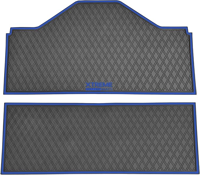 Xtreme MATS Evolution D5 Golf Cart Floor Mat Set - Rubber Double Diamond Design - Fits DMAX, D5, 2+2, 4F, 6F, Including Evolution Maverick and Ranger Trims