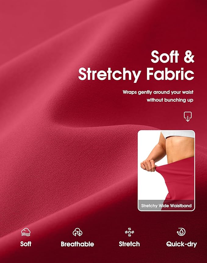 G Gradual 18" Golf Skirts for Women Zipper Pockets Mid Length Skort with Shorts Underneath High Waist Tennis Pickleball