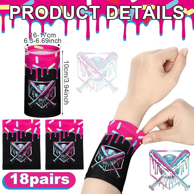 Baseball Ice Cream Drip / 67 Meme Themed Wristbands Sports Cooling Non Slip Wristbands Gift for Sport Baseball Team Ball Lovers Players Sport Gym Party Favors