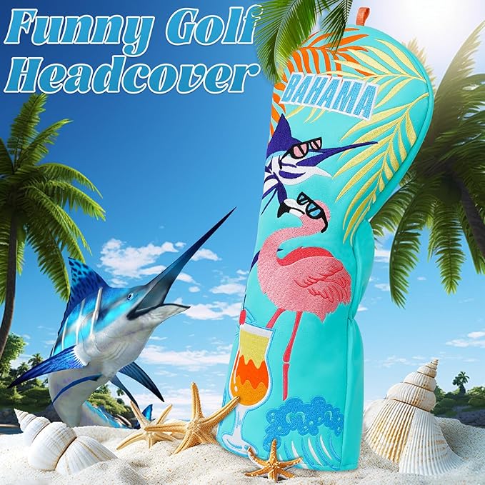 Big Crazy Golf Headcovers - Funny Golf Club Covers - Driver Headcover with Tour Grade PU Leather - Golf Driver Headcover, Waterproof Golf Head Covers, Soft Lining Golf Gift