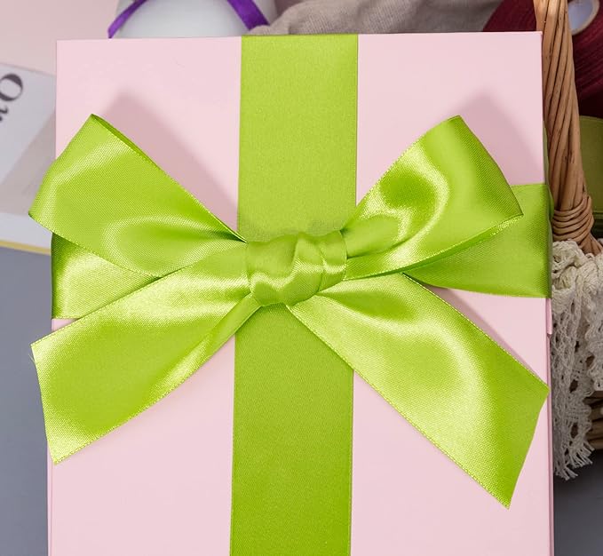 1 1/2 Inch Apple Green Solid Satin Ribbon, 50 Yards Craft Fabric Ribbon - Image 5