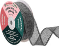 Mandala Crafts Gray Burlap Wired Ribbon 1 Inches Wide Jute Ribbons by MandalaCrafts