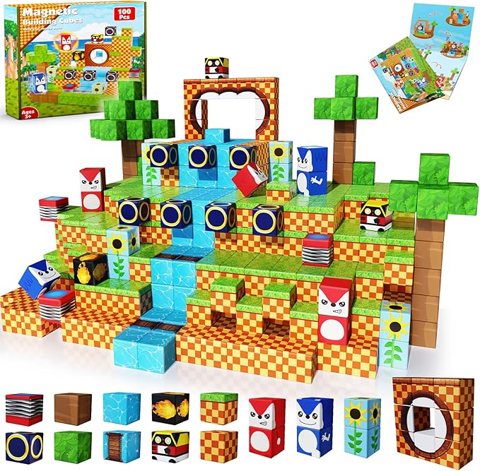 Magnetic Blocks, STEM Building Game Montessori Sensory Toys by ToyUnited