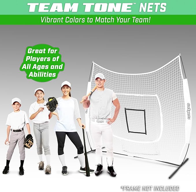 GoSports Replacement 7 x 7 ft Baseball Net - NET ONLY - Frame NOT Included - Choose Your Color