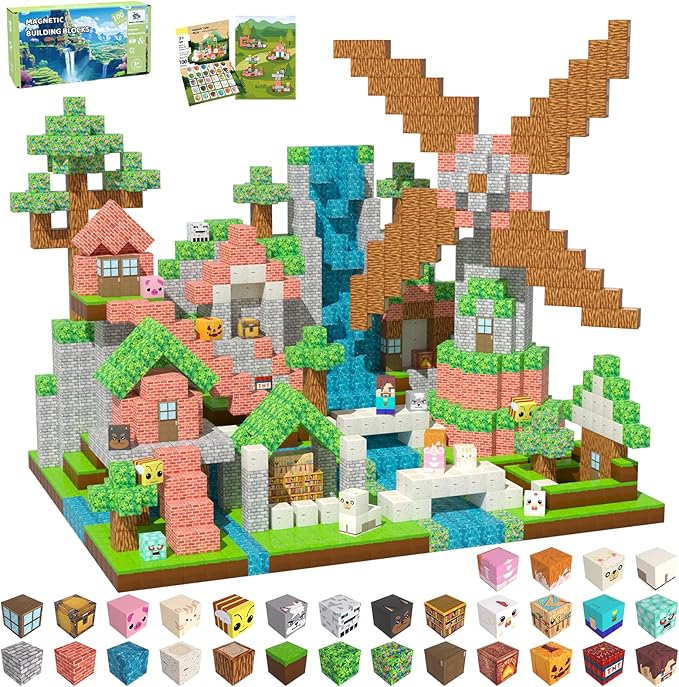 Magnetic Blocks, Magnetic Tiles Building Blocks, Magnet Cubes STEM Sensory Game by Unknown