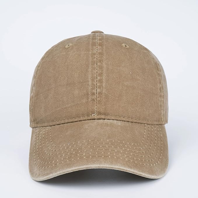 LANGZHEN Unisex Baseball Cap 100% Cotton Fits Men Women Washed Denim Adjustable Dad Hat