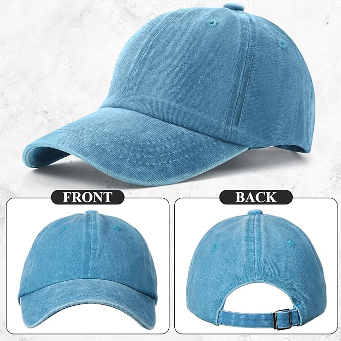 5 Pieces Unisex Cotton Vintage Baseball Cap Low Profile Unstructured Baseball Hat Washed Distressed Twill Adjustable Dad Hat