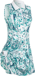 Womens Sleeveless Golf Tennis Dresses with Inner Shorts＆Pockets for Workout Exercise