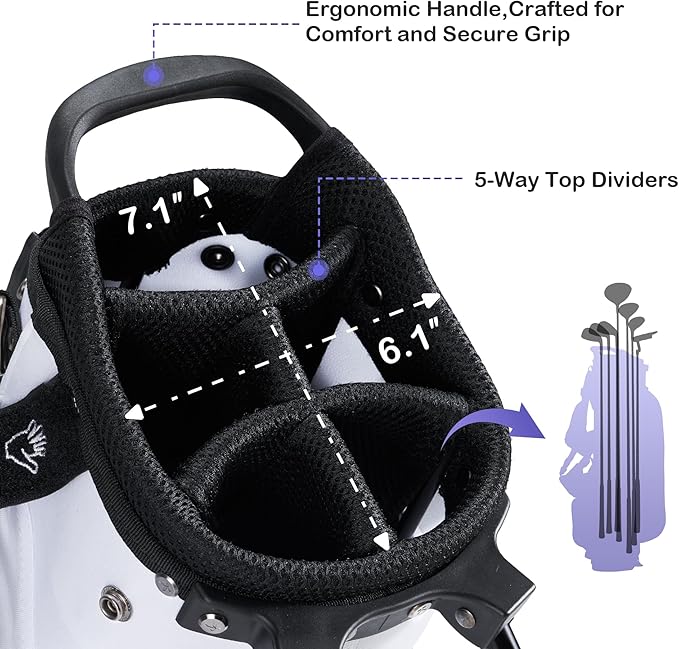 KVV Junior Golf Bag, Lightweight Golf Stand Bag for Young Players for Ages 4-6,6-8,9-12, 12 and Up