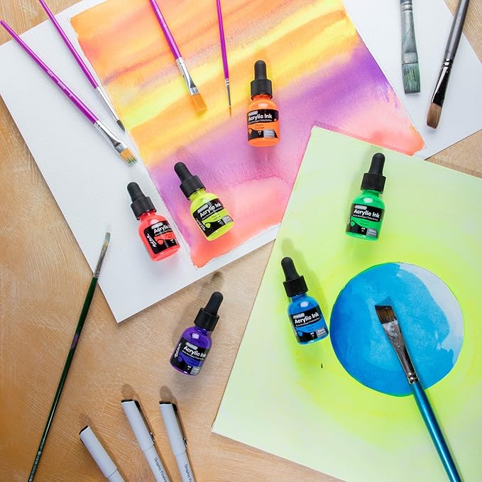 Mont Marte Acrylic Ink Premium 6pc x 20ml, Acrylic Inks - Image 5