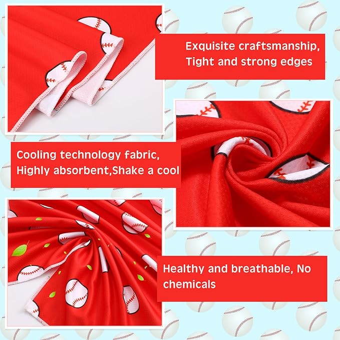 FuWeave 12 Pcs Cooling Towel 40 x 12 Inch Basketball Baseball Football Volleyball Soccer Softball Microfiber Fast Drying Towel for Gift Women Men