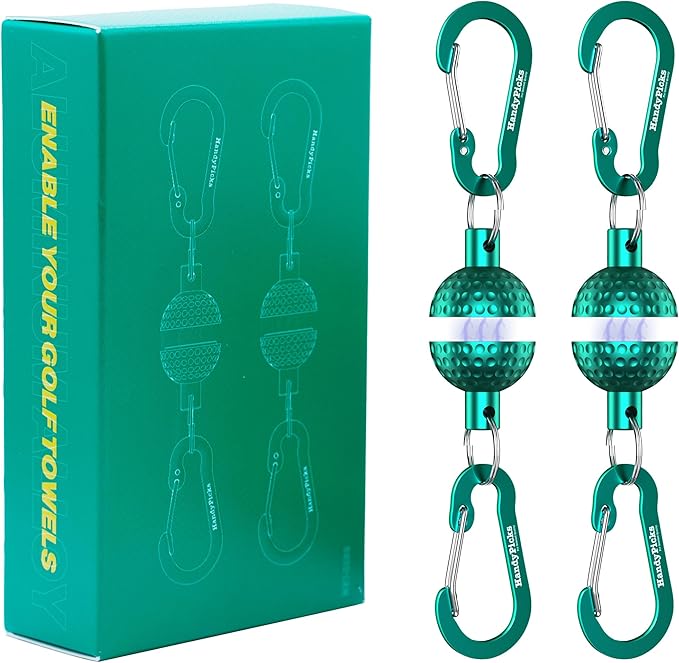 Handy Picks Magnetic Golf Towel Clip – Patented Mini Golf Ball Design – Convert Any Golf Towel with Eyelet into Magnetic Towel – Strong Magnet Holder for Cart, Bag & Clubs