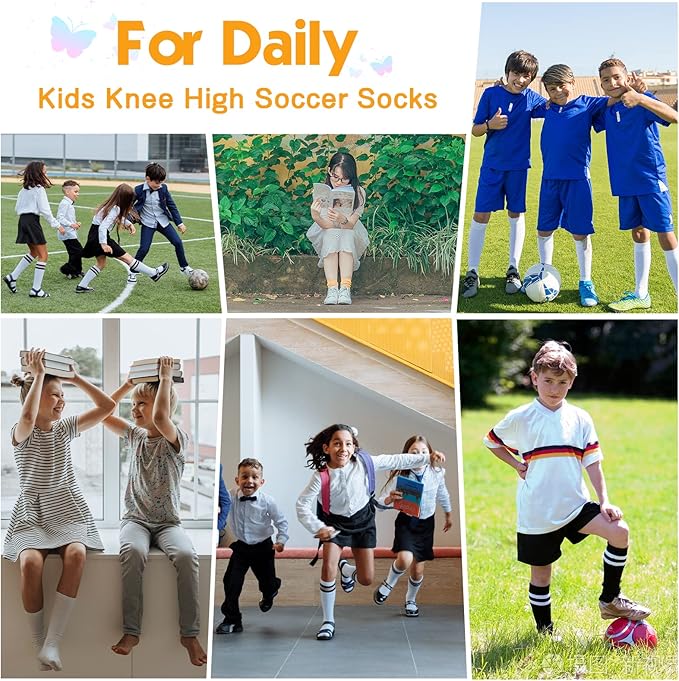 American Trends Kids Toddler Soccer Socks Youth Baseball Softball Football Socks Knee High Accessories for Girls