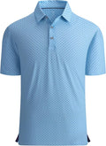 Alex Vando Mens Golf Shirt Moisture Wicking Quick-Dry Print Performance Polo Shirts for Men