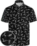 Golf Polo Shirts for Men Funny Print Short Sleeve Golf Shirts Performance Golf Polos