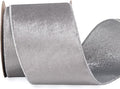 Ribbli Velvet Wired Ribbon 4 Inch Silver Velvet by Ribbli