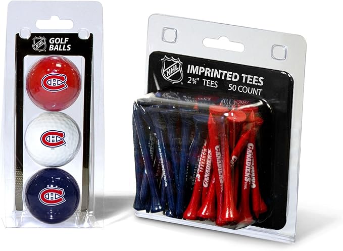 Team Golf NHL Philadelphia Flyers 3 Golf Balls and 50 Golf Tees Logo Imprinted Golf Balls (3 Count) & 2-3/4" Regulation Golf Tees (50 Count), Multi Colored