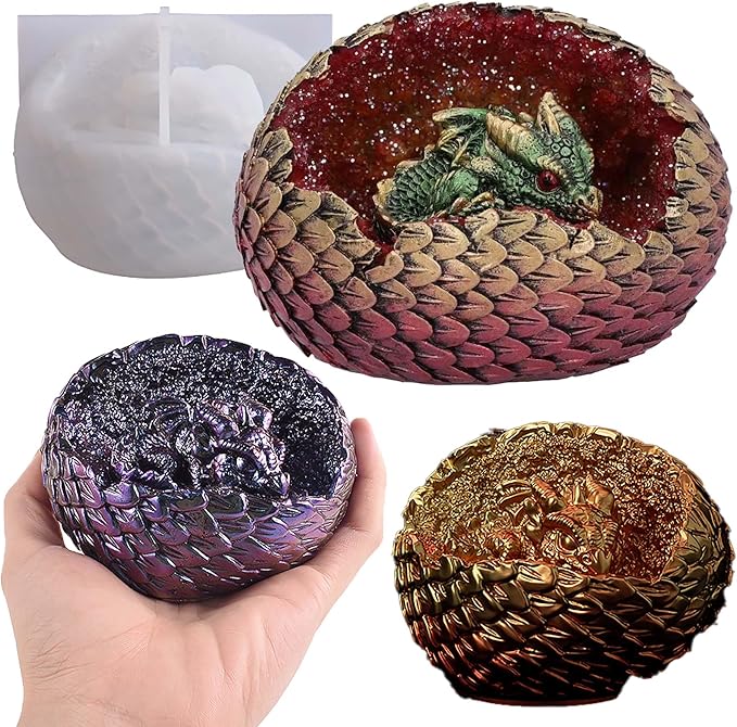 Dragon Egg Molds Dinosaur Resin Mold by ESEDAGESiliconeMold
