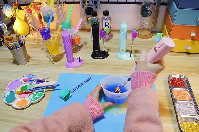 4/Large+4/Small Sizes Silicone Resin Mixer Paddles, Reusable Reusable Paint and - Image 5