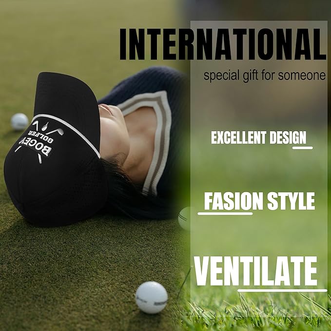 Funny Golf Hats Funny Golf Gifts for Men,Golf Rope Hat for Men,Legalize Mulligans - Black/White