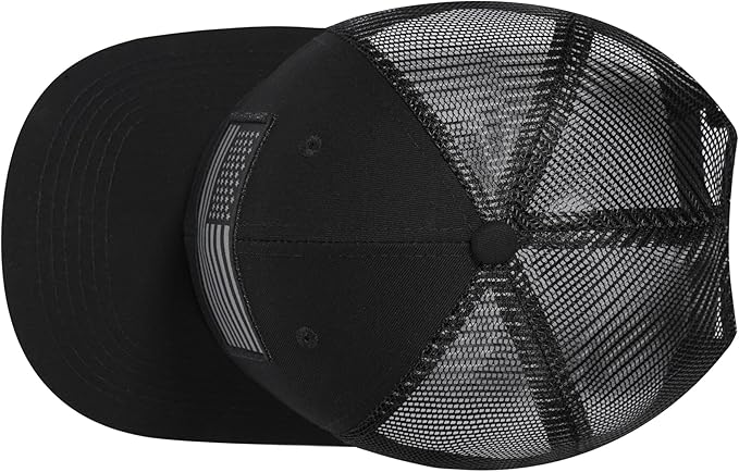 American Flag Trucker Hat, Patriotic Baseball Cap for Men & Women, Breathable Mesh Adjustable Snapback, USA Flag Patch